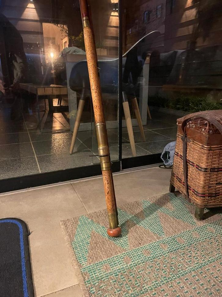 Antieke vlieghengel uit de jaren 1900, Watersport en Boten, Hengelsport | Vliegvissen, Gebruikt, Werphengel, Ophalen of Verzenden