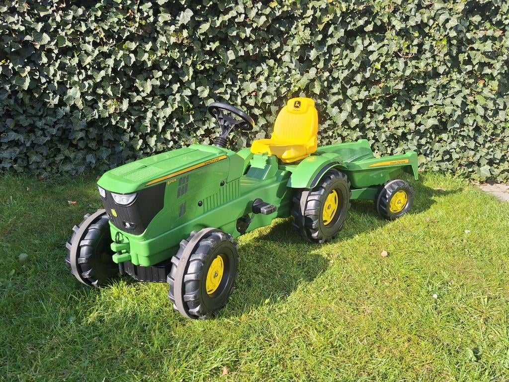 Rolly toys John Deere 6210R traptractor met aanhanger, Ophalen, Zo goed als nieuw, Overige merken, Met kar of aanhanger