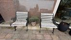 2 gietijzeren tuinstoelen - tuinbank, Ophalen, Gebruikt, Metaal