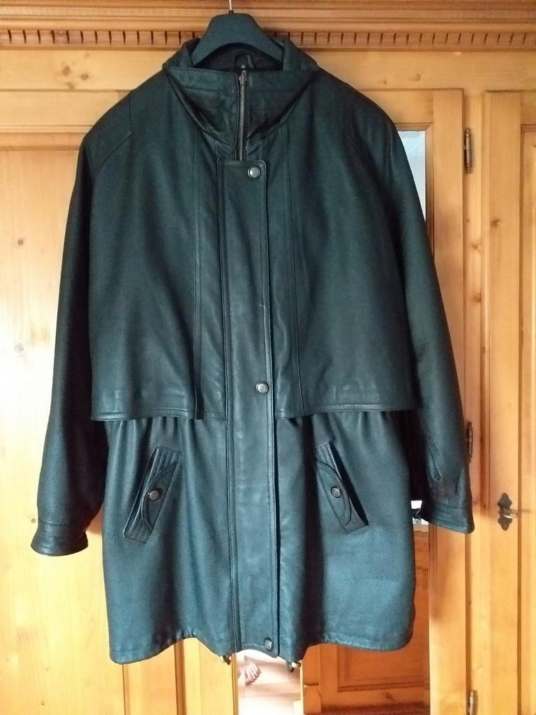 Lederen Dames Jas, Ophalen, Zo goed als nieuw, Zwart, Jas of Mantel