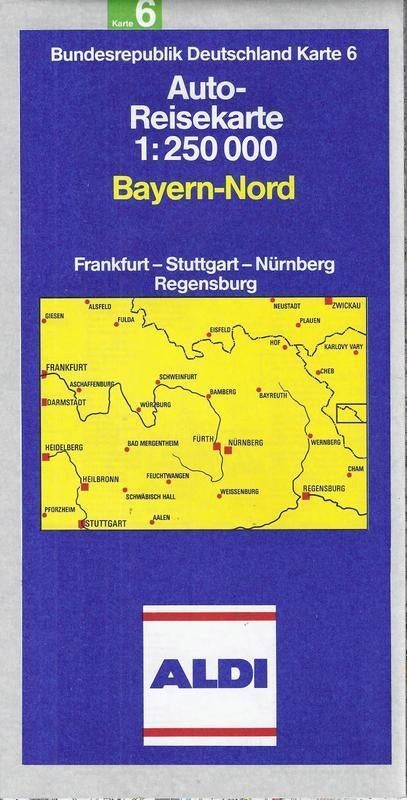 L184 aldi plattegrond beieren noord 1989--., Boeken, Atlassen en Landkaarten, Gelezen, 2000 tot heden, Ophalen of Verzenden, Landkaart