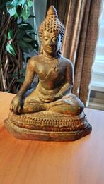 Antieke oude bronzen. Thaise boeddha  aarde getuige mudra, Ophalen of Verzenden, Gebruikt
