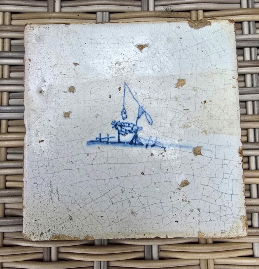 Prachtige antieke delftsblauwe tegel wandtegel, Antiek en Kunst, Ophalen of Verzenden