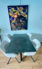 Zwarte keramische eettafel, Huis en Inrichting, Tafels | Eettafels, Ophalen of Verzenden, Zo goed als nieuw, Rechthoekig, 50 tot 100 cm