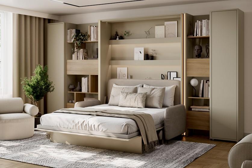 Concept opklapbed verticaal - 140x200 - Cashmere, Niet ingevuld, Niet ingevuld, Niet ingevuld