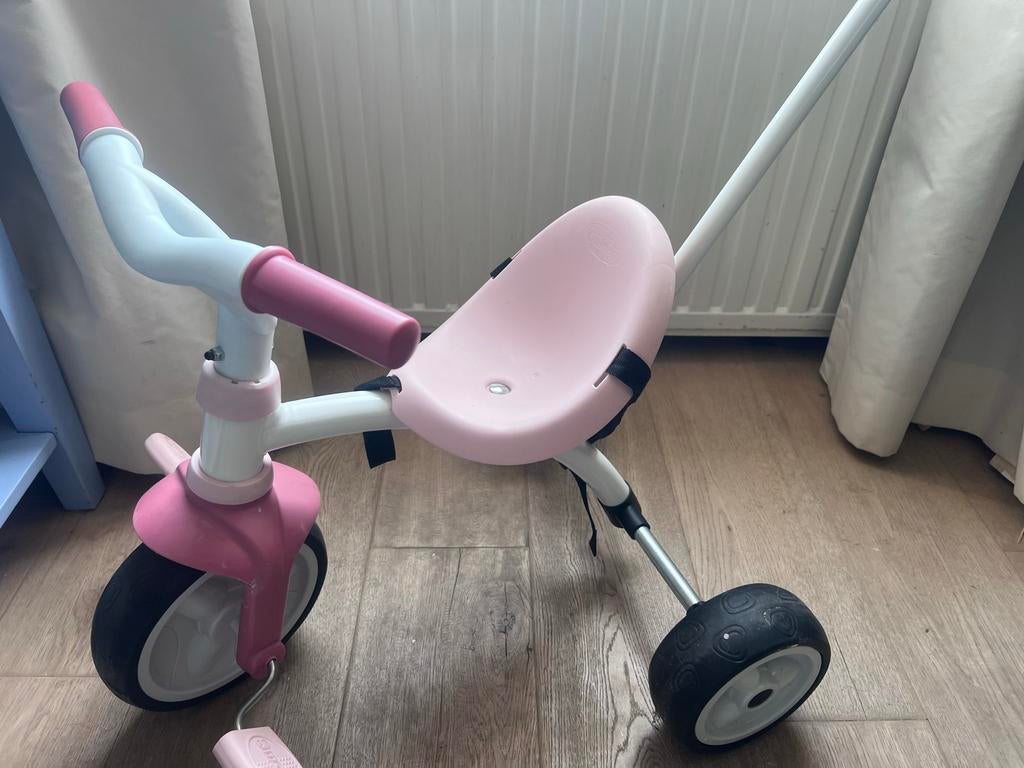 Roze driewieler met duwstang, Fietsen en Brommers, Ophalen, Gebruikt, Duwstang