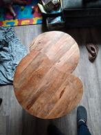 Zgan mangohout salontafels met organische vorm., Ophalen, 100 tot 150 cm, 50 tot 100 cm, Zo goed als nieuw