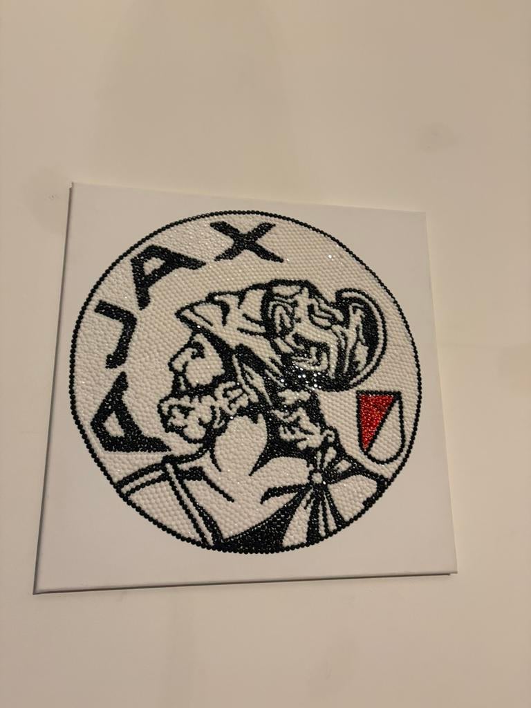 Groot Ajax diamond painting 50x50 – handgemaakt wanddecor, 2000 tot heden, Overige technieken, 50 cm, Ophalen of Verzenden