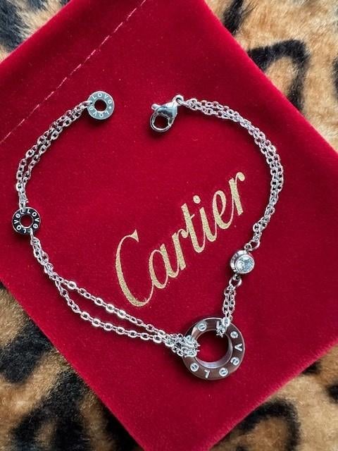 Cartier Love armband zilver en goud kleur, Ophalen of Verzenden, Nieuw, Zilver, Staal
