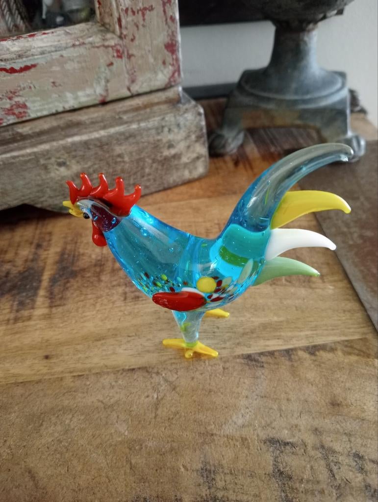 Murano haan...10 bij 10 cm, Antiek en Kunst, Antiek | Glas en Kristal, Ophalen of Verzenden