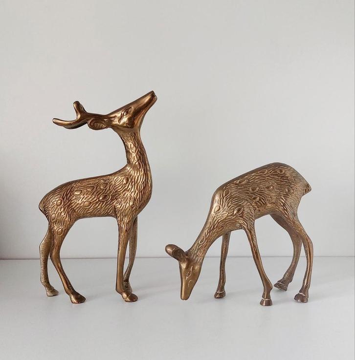 Vintage messing hertjes, Antiek en Kunst, Antiek | Koper en Brons, Ophalen of Verzenden