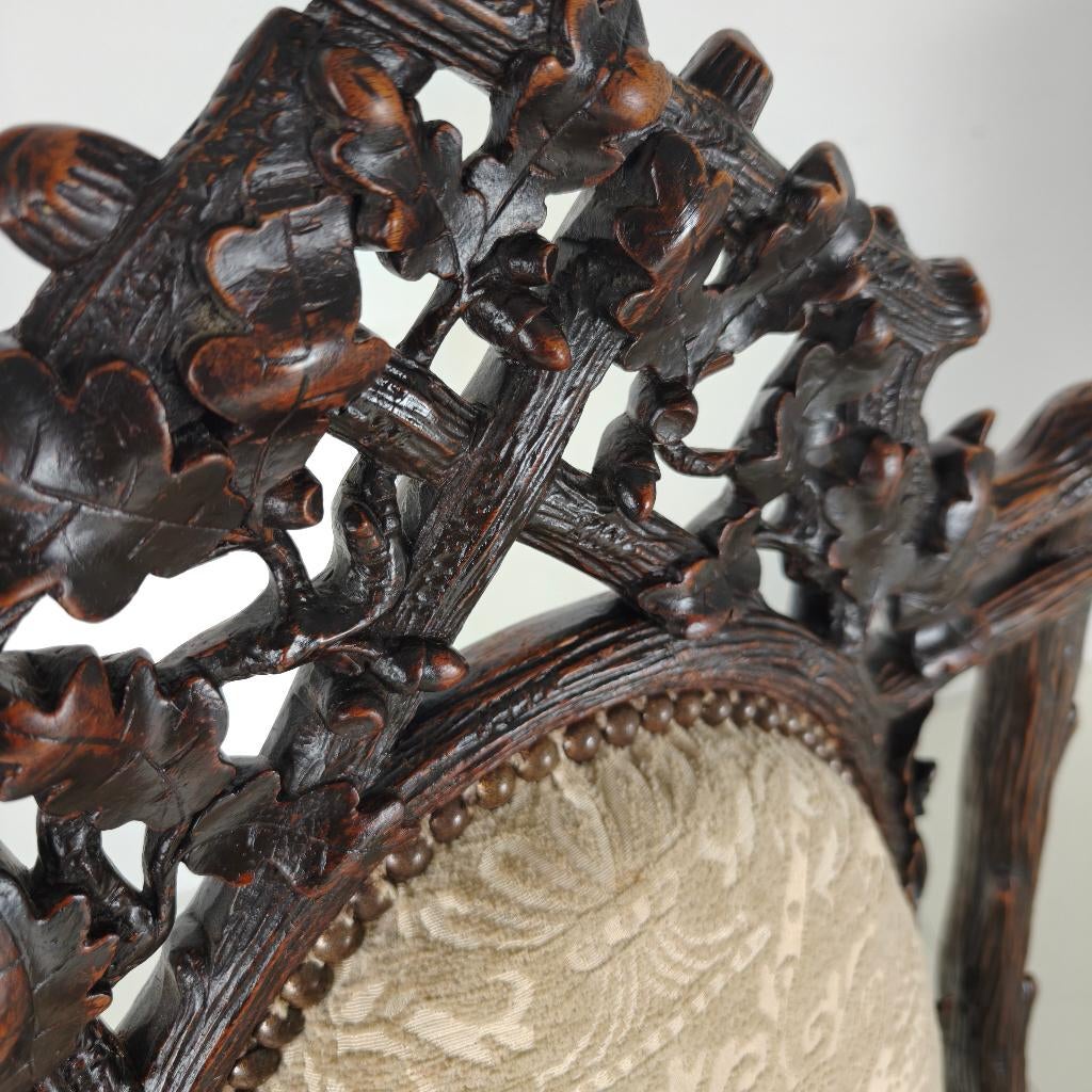 Set van 2 fauteuils Zwarte Woud-stijl door Horrix - 19e Eeuw, Antiek en Kunst, Ophalen of Verzenden