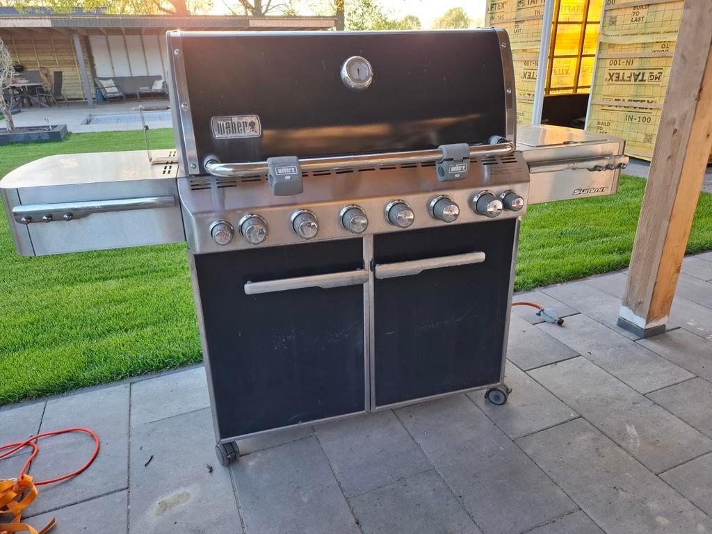 Weber SUMMIT E-650 met spit en motor In topstaat, Ophalen, Gebruikt, Weber