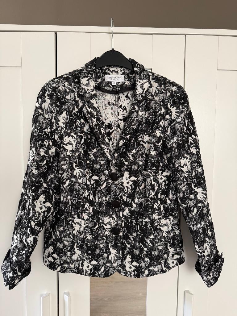 Blazer wit/zwart maat 42 van Katharina V. Braun, Overige kleuren, Maat 42/44 (L), Ophalen of Verzenden, Zo goed als nieuw