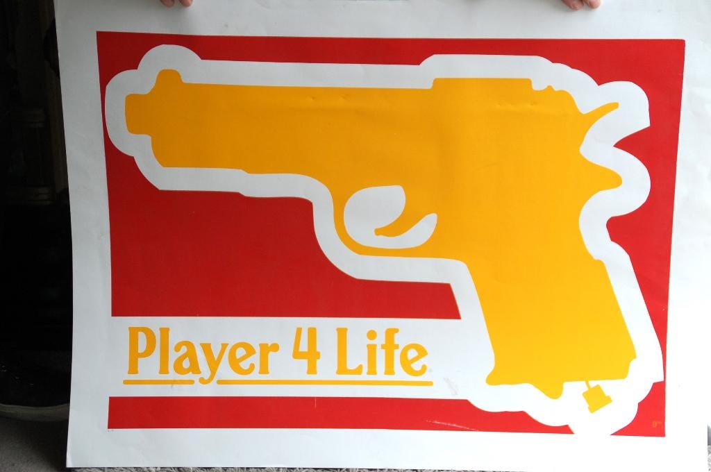 Litho prachtig werk op papier/ Pistool /kolt, Ophalen of Verzenden, 50 tot 75 cm, Schilderij