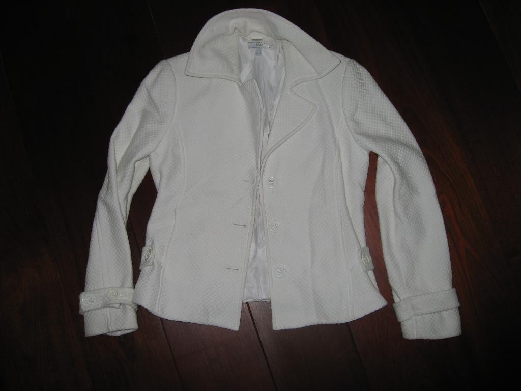 KOOPJE roomwit katoenen jasje van MNG suit, mt 40, Maat 38/40 (M), Verzenden, Wit, MNG