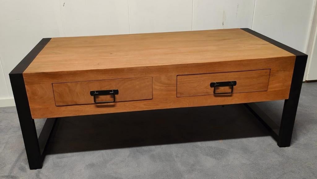 Salontafel Boaz 120 cm met 2 lades, Huis en Inrichting, Tafels | Salontafels, Zo goed als nieuw, Minder dan 50 cm, 100 tot 150 cm