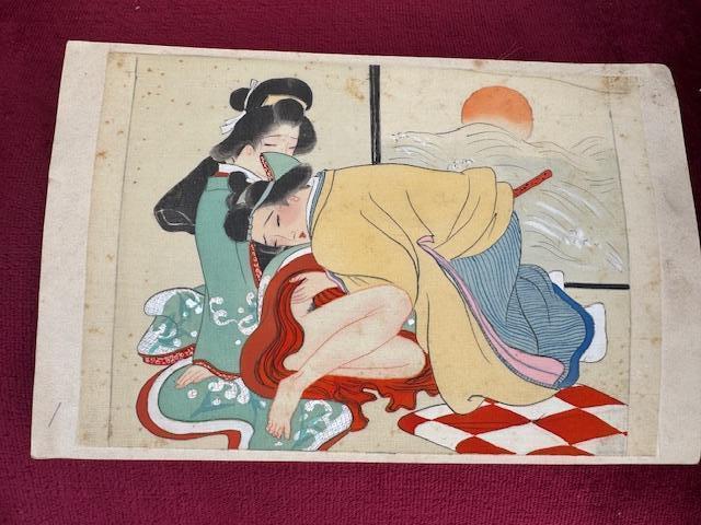 oude SHUNGA schildering, Japan, Antiek en Kunst, Kunst | Niet-Westerse kunst, Ophalen of Verzenden