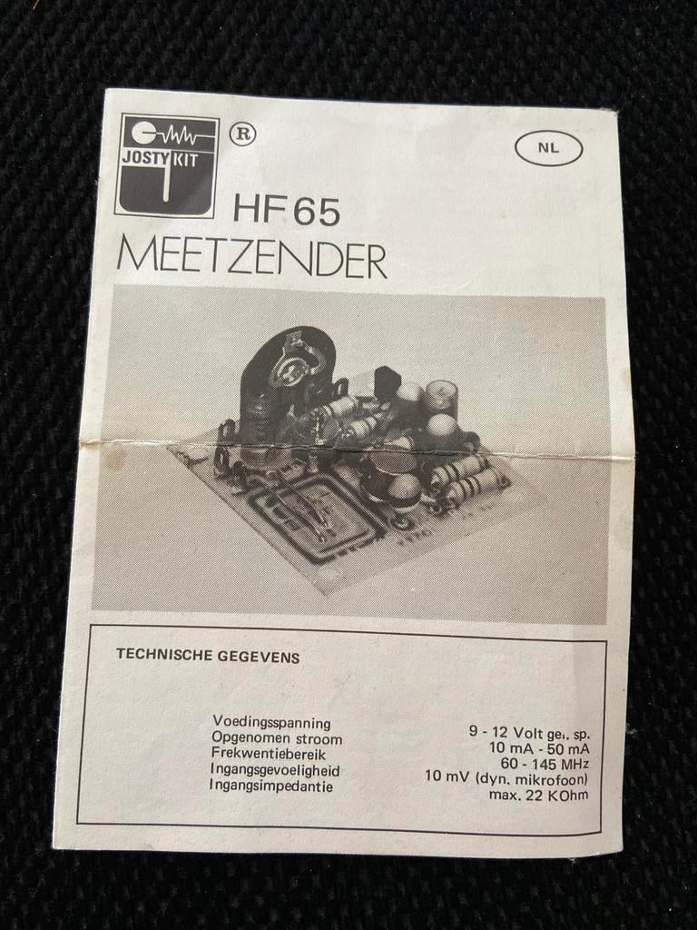 Josty Kit HF 65 Meetzender handleiding, Ophalen of Verzenden, Zo goed als nieuw