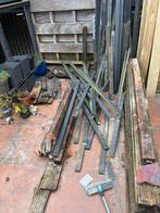 Oude terras- en schuttinghout, Tuin en Terras, Ophalen, Gebruikt, Planken, Hardhout