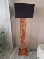 Mooie houten staande lamp met zwarte kap, Ophalen, Gebruikt, 100 tot 150 cm, Modern, Landelijk, Natuurlijk