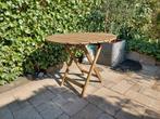 Hardhouten inklapbare tuintafel - rond,, Tuin en Terras, Tuintafels, Ophalen, Gebruikt, Ovaal, Hout