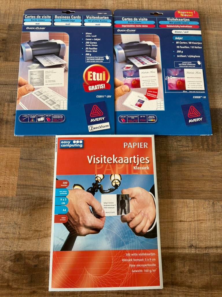 Drie pakken printpapier voor visitekaartjes, Ophalen of Verzenden, Zo goed als nieuw, Overige typen