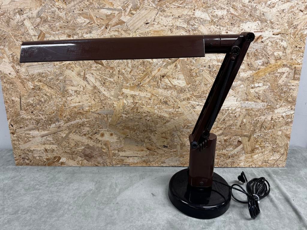 Vintage Fagerhults Lucifer Bureaulamp – A&E Design – Bruin, Ophalen of Verzenden