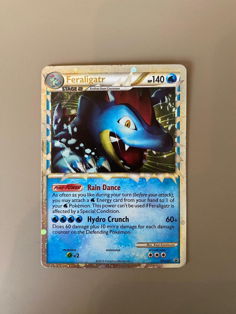 Feraligatr pokemon kaart, Ophalen of Verzenden, Zo goed als nieuw, Losse kaart