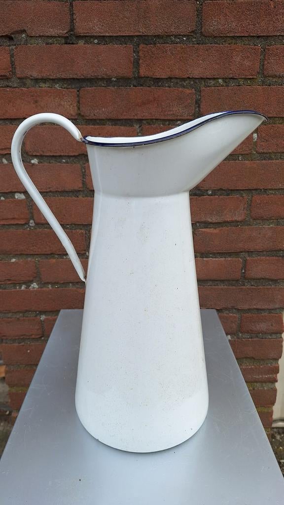Grote mooi emaille kan vintage, Antiek en Kunst, Antiek | Emaille, Ophalen of Verzenden