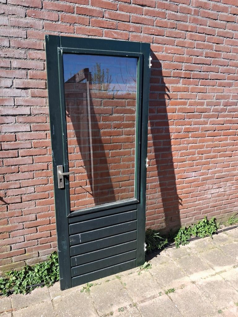 Hardhouten achterdeur 83x201.5 dubbelglas borsthoogte70cm, Doe-het-zelf en Verbouw, Deuren en Horren, Ophalen, 80 tot 100 cm, 200 tot 215 cm