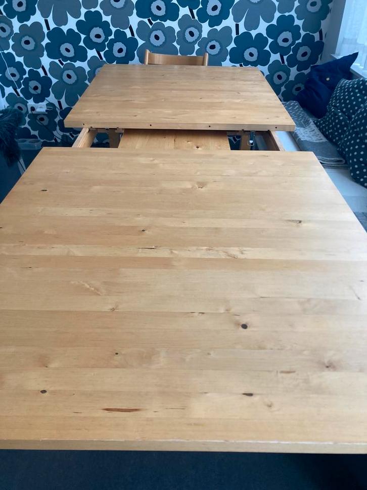 IKEA NORDEN 220/266 bij 100 Eettafel - Beuken, Huis en Inrichting, Tafels | Eettafels, Gebruikt, 50 tot 100 cm, 200 cm of meer