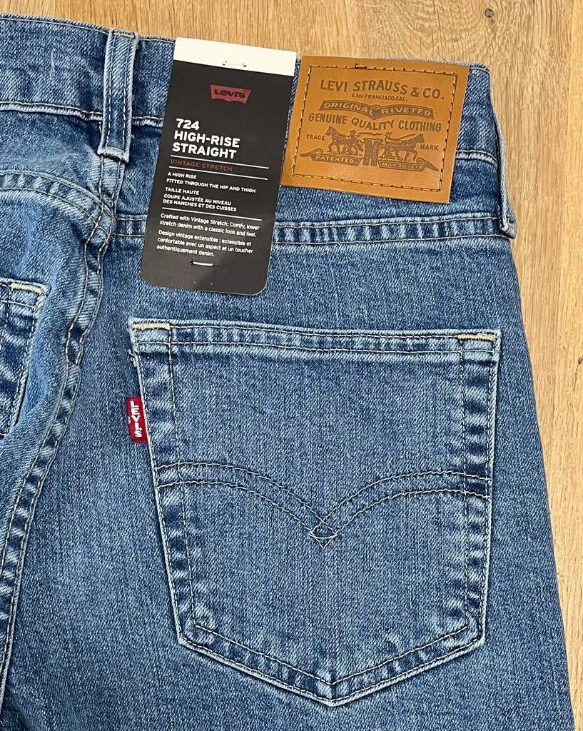 Levi’s 724 high rise straight spijkerbroek - Maat W27 L32, Ophalen of Verzenden, Nieuw, Blauw, W27 (confectie 34) of kleiner