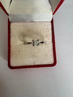 14 KRT.WIT GOUDEN SOLITAIR RING MET DIAMANT VAN 0,18 CT, Wit, Ophalen of Verzenden, Met edelsteen, Dame