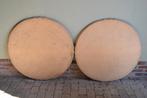 Set van 2 oude ronde eiken houten tafelbladen., Ophalen, Gebruikt, 50 tot 100 cm, 50 tot 100 cm