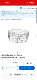 Adori Puppyren Zwart - Hondenbench - 61x61 cm, Ophalen, Nieuw, 110 cm of meer