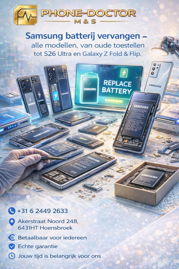 Samsung batterij vervangen – snel en professioneel!, Boeken, Informatica en Computer, Zo goed als nieuw, Ophalen of Verzenden