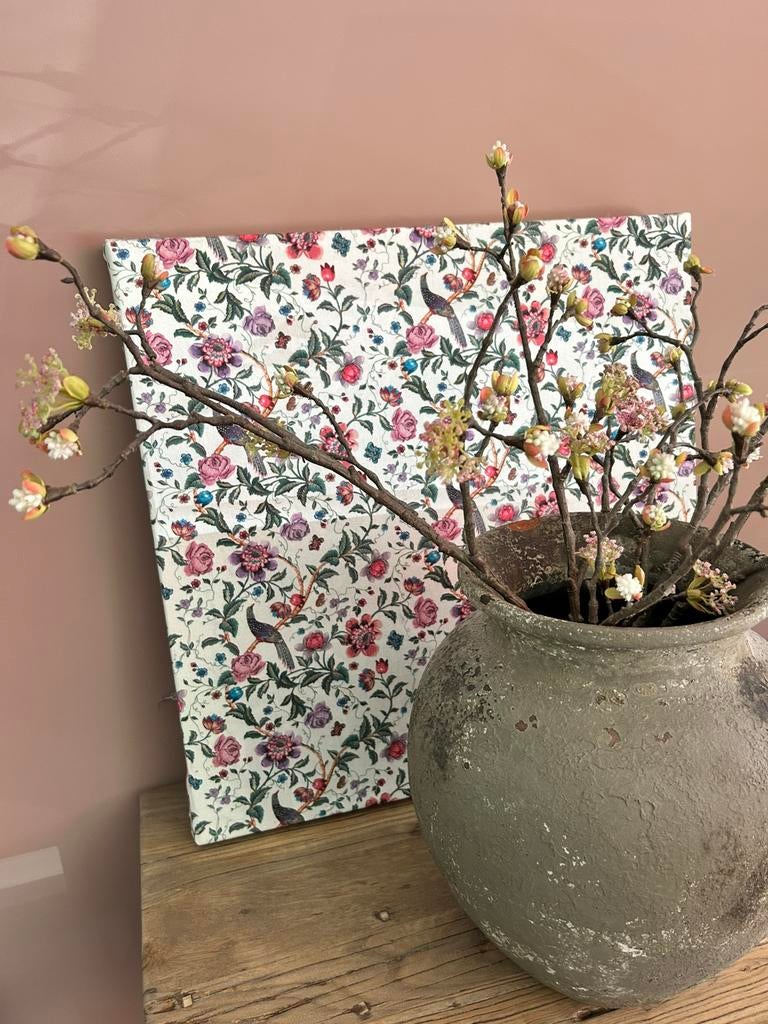 Paneel met Engels gebloemde stof met vogels, Huis en Inrichting, Ophalen of Verzenden, Zo goed als nieuw