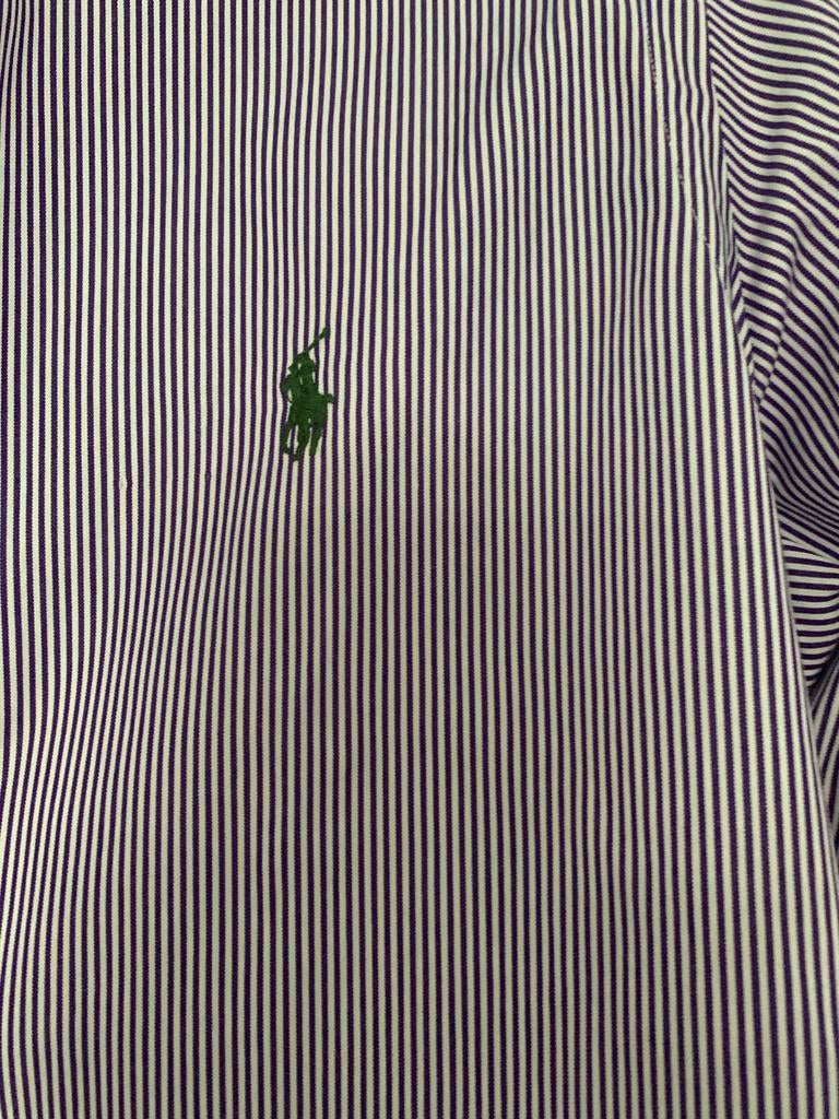 Ralph Lauren overhemd gestreept paars wit, Ophalen of Verzenden, Gedragen, Paars, Halswijdte 38 (S) of kleiner