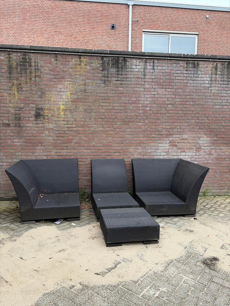 Borek tuinset bank met bijzettafel, schadevrij, Tuin en Terras, Tuinsets en Loungesets, Ophalen, Gebruikt, 3 zitplaatsen, Wicker