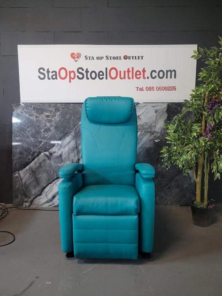 Fitform 570 Vario Turquoise Met Kantelfunctie, Huis en Inrichting, Fauteuils, Zo goed als nieuw, Leer, Minder dan 50 cm, Minder dan 75 cm