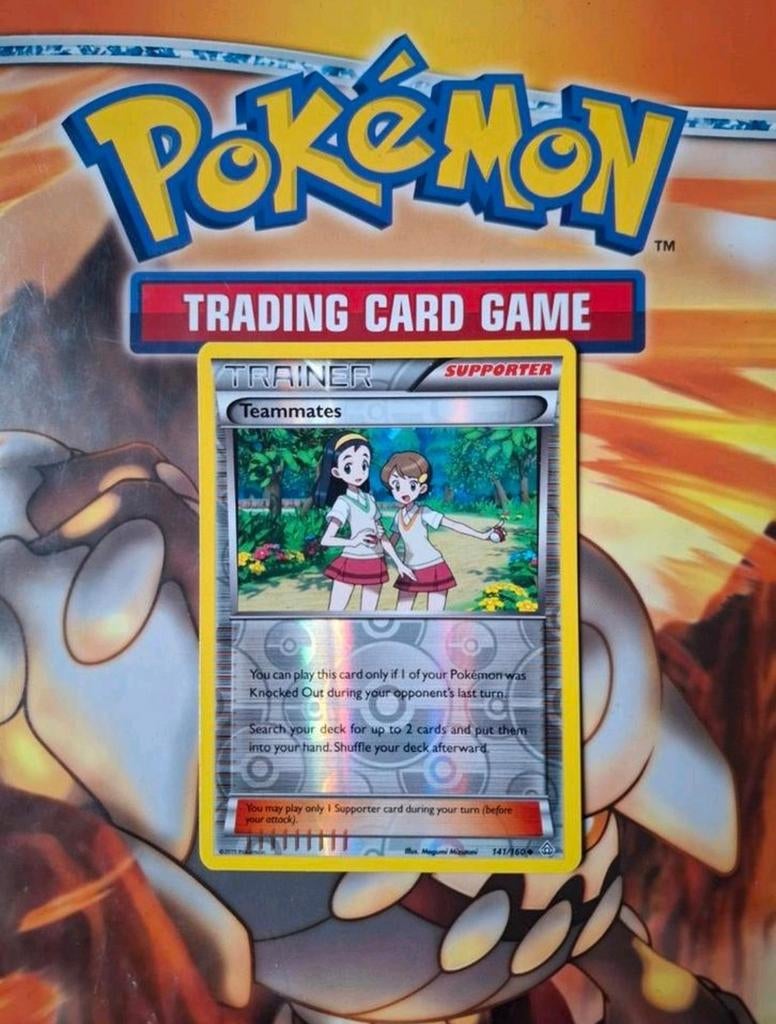Teammates 141/160 XY Primal Clash pokemon kaart reverse holo, Ophalen of Verzenden, Zo goed als nieuw, Losse kaart, Foil