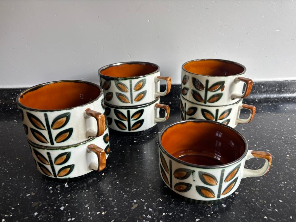 7 mokken Boch Belgium Rambouillet, Verzenden, Zo goed als nieuw, Overige stijlen, Kop(pen) en/of Schotel(s)