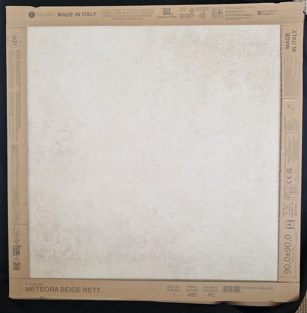 6 beige tegels 90x90cm Meteora Beige Rett, Doe-het-zelf en Verbouw, Tegels, Ophalen, 60 cm of meer, Nieuw, 5 tot 10 m²