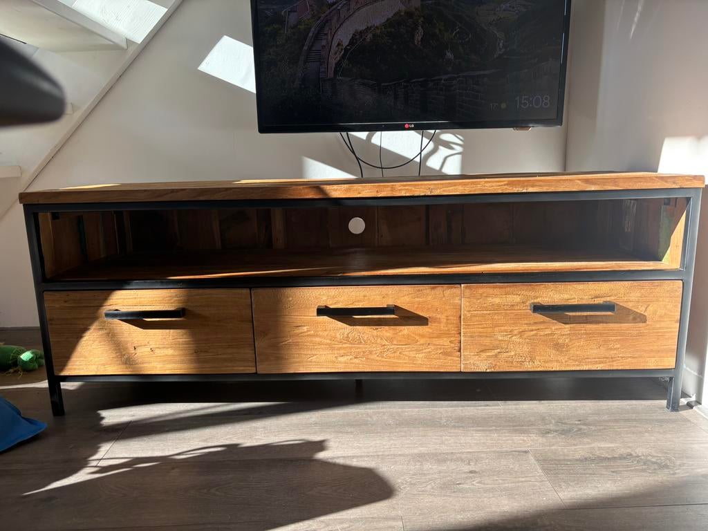 Tv kast, Ophalen, Teakhout, Zo goed als nieuw, Minder dan 100 cm