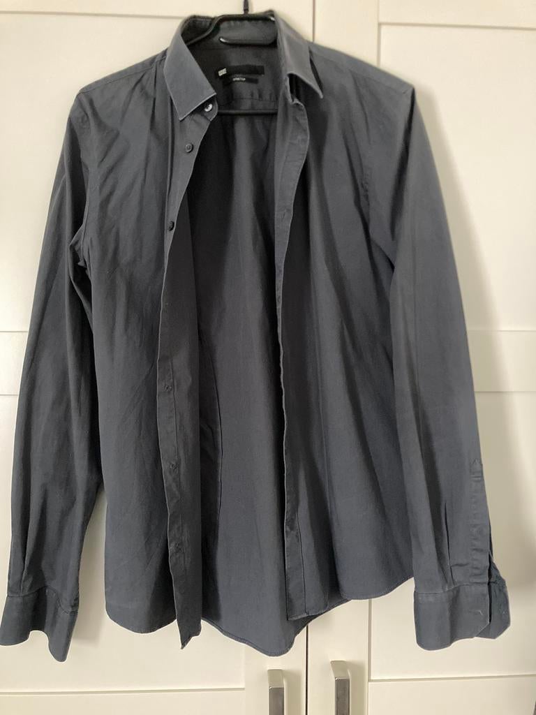 Effen grijs overhemd maat M, Kleding | Heren, Overhemden, Ophalen of Verzenden, Gedragen, Grijs