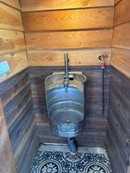 Buiten Toilet gemaakt van een biervat, Ophalen, Gebruikt, Rvs, Toilet