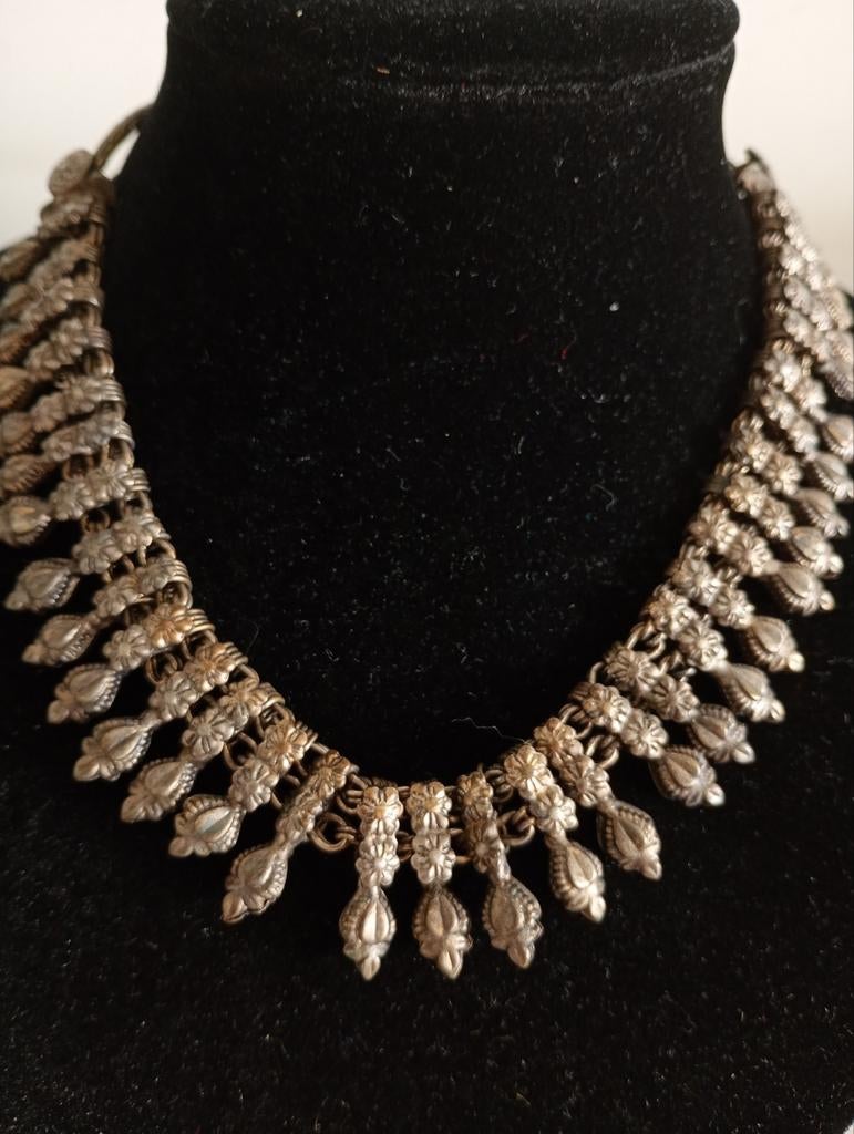 Antiek Choker, Verzenden, Zo goed als nieuw, Zilver, Zilver