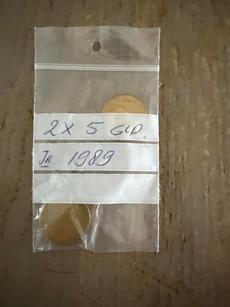 2x 5 gulden munt Beatrix 1989, Ophalen of Verzenden, Koningin Beatrix, 5 gulden, Losse munt