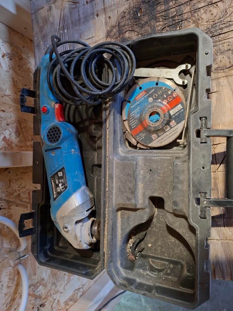 TOPCRAFT Haakse Slijper 1200W met Koffer, Ophalen, Gebruikt, 1000 watt of meer, Haakse handslijpmachine